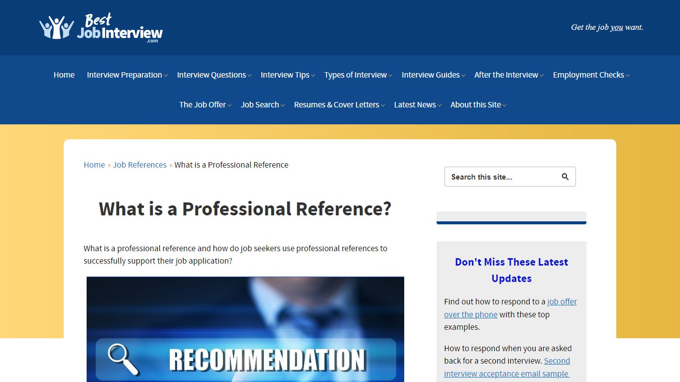 What is a Professional Reference? - best-job-interview.com