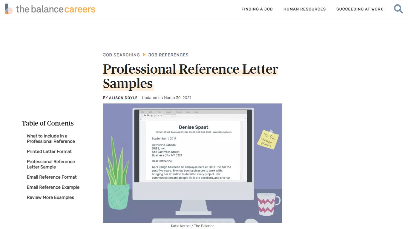 Professional Reference Letter Samples - The Balance Careers